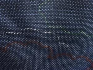 アンティーク　雲模様織り出し本場泥大島紬着物(5マルキ)